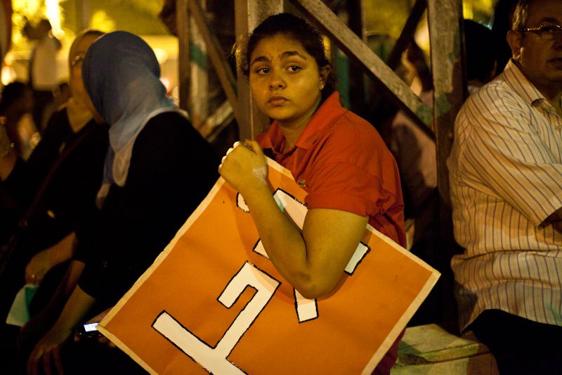 Anti-military revolutionaries take part in protests