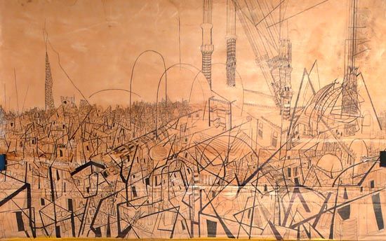 Breakfast with Mada: Ali Abdel Mohsen on cardboard