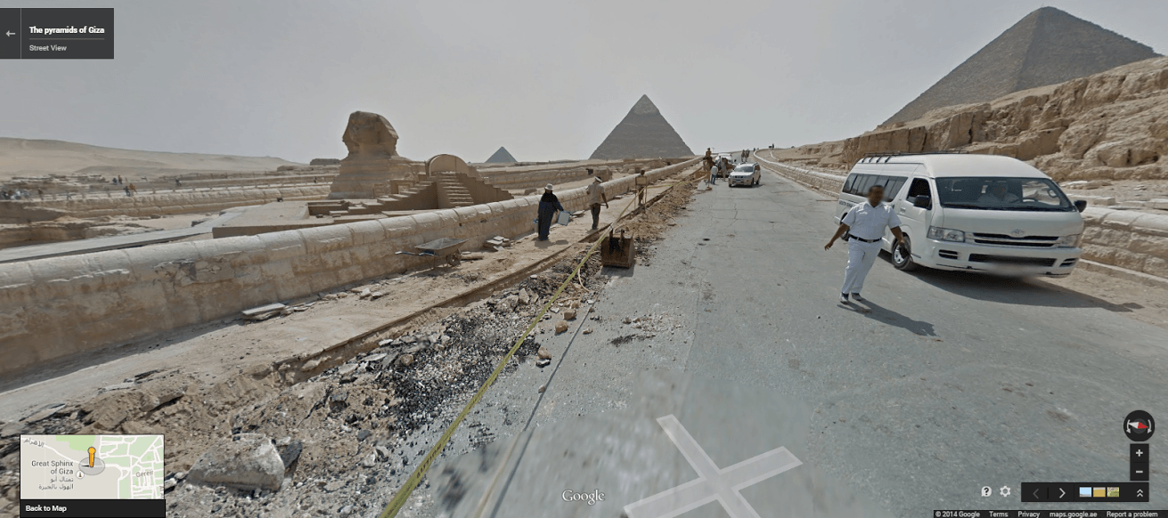 Google Maps transports visitors to the pyramids