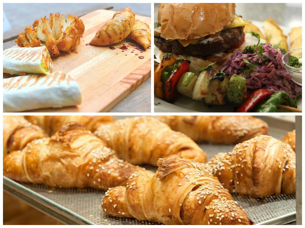 Thyme croissants and makdous wraps