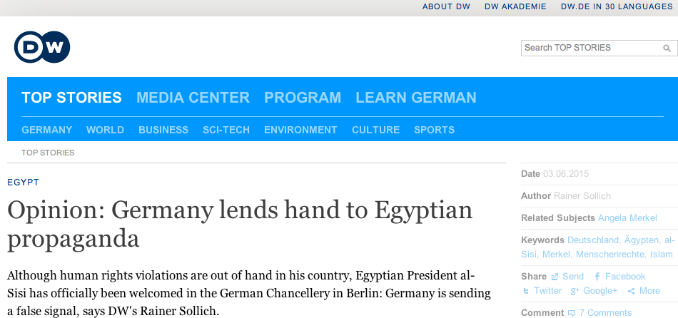 Sisi’s Berlin visit in German and Egyptian media