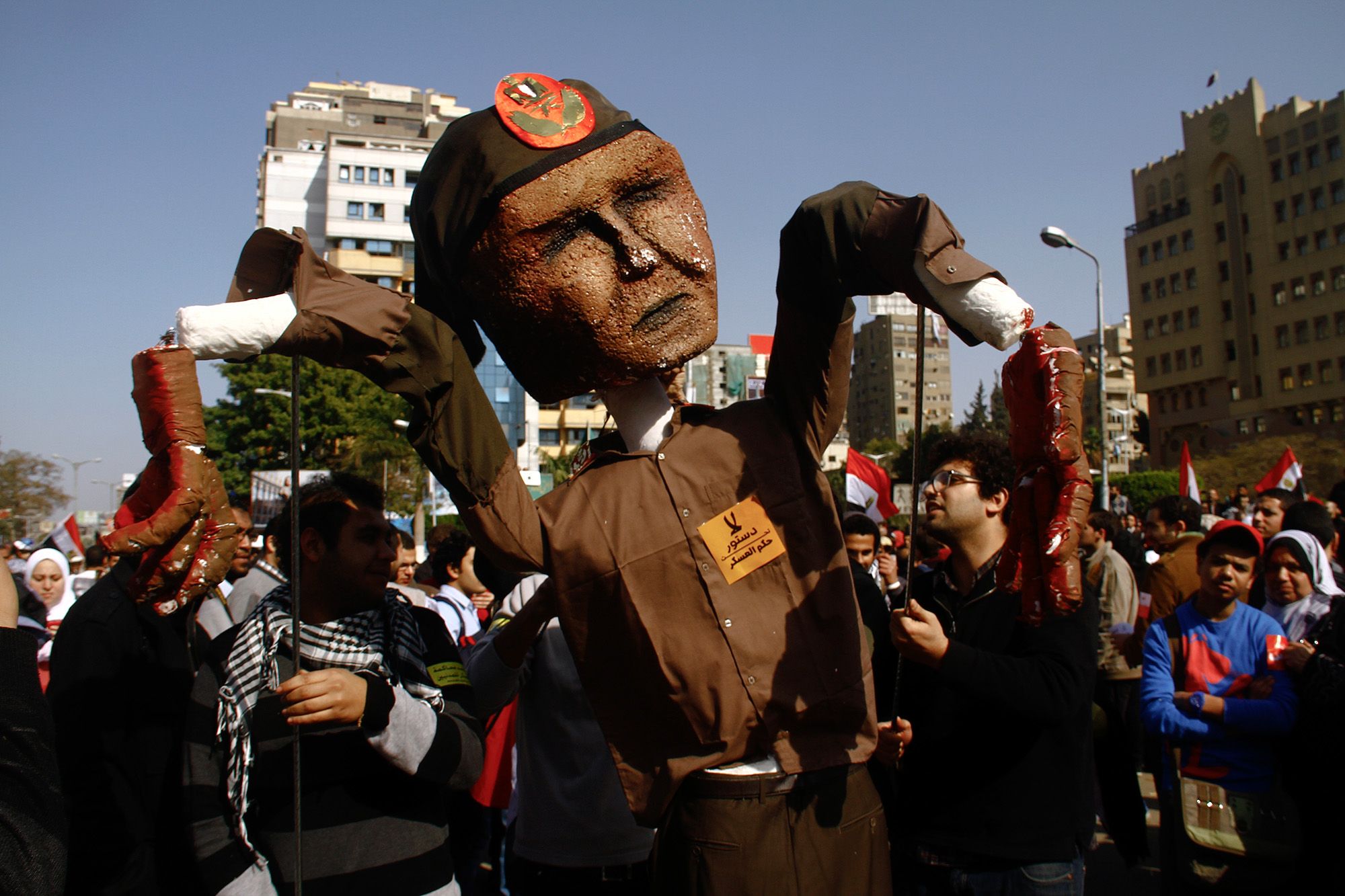 Giant puppets enter Egyptian politics
