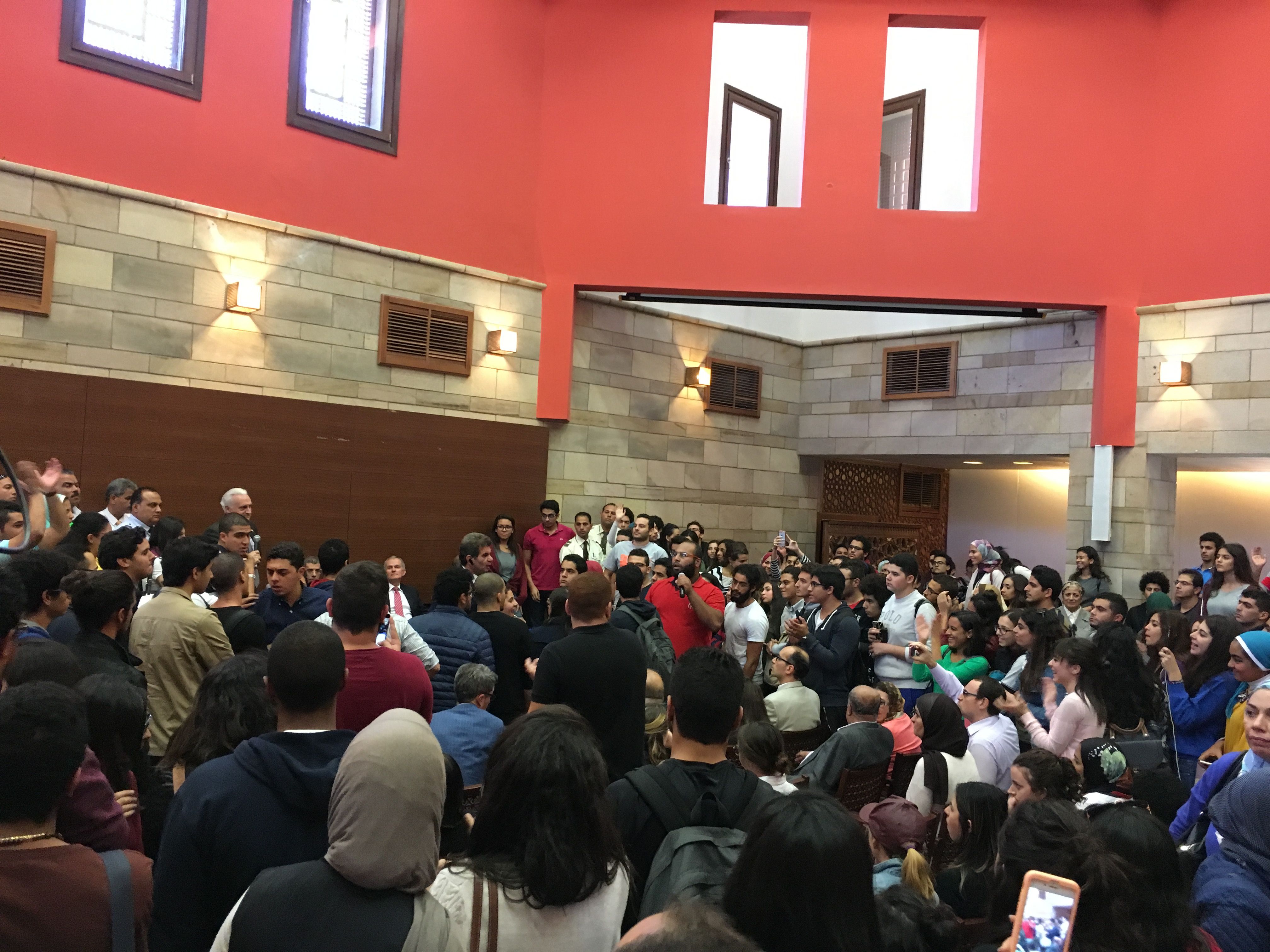 AUC students storm out of meeting with new president over tuition fee hikes