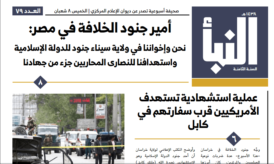 حوار في جريدة تابعة لـ«داعش» يكشف عن أمير للتنظيم خارج سيناء