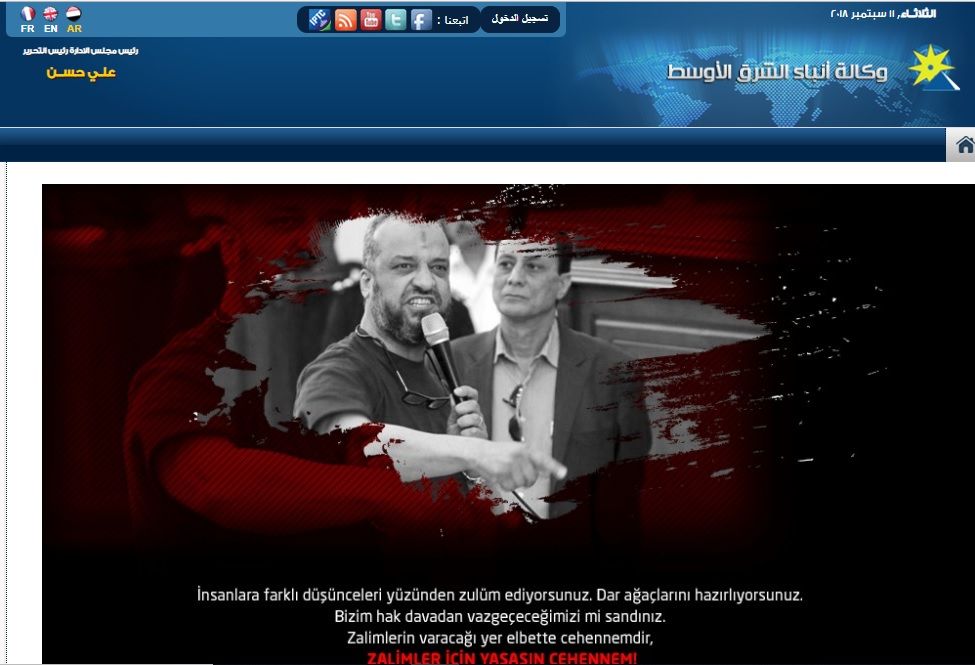 Turkish group hacks MENA website, publishes image of Brotherhood leader sentenced to death