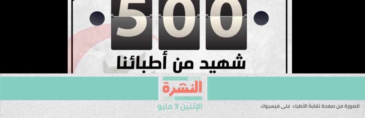 «الأطباء» تنعي «الشهيد» الـ 500 | «جهينة»: «المرور» يسحب رخص 132 سيارة نقل تعمل بالشركة