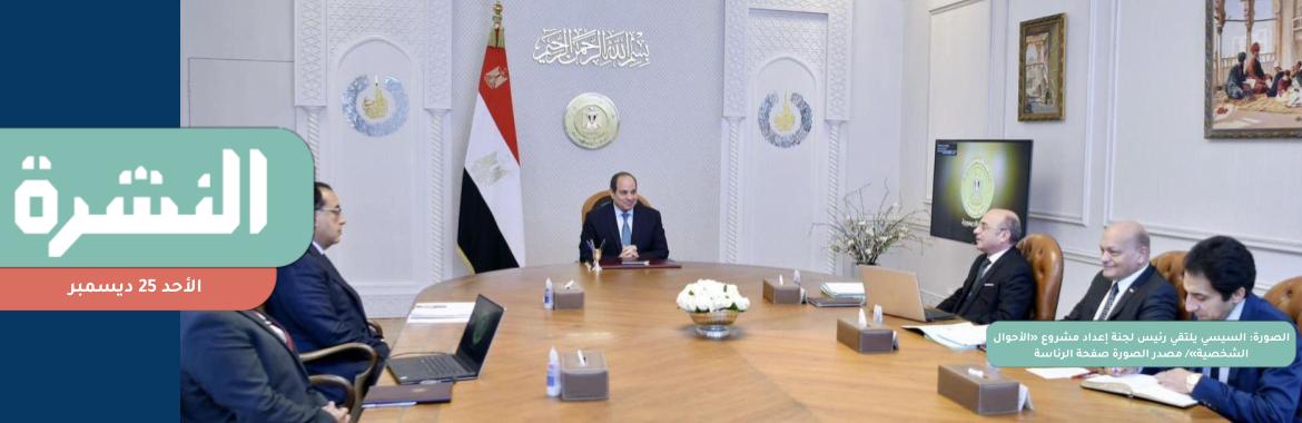 السيسي يلتقي رئيس لجنة إعداد مشروع «الأحوال الشخصية»: «نريد قانون واحد مبسّط ومفصّل» 