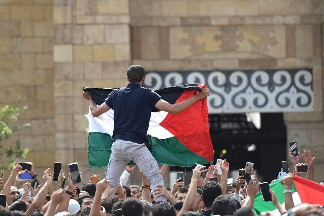 Police forces stop pro-Palestinian demonstration in Azhar mosque