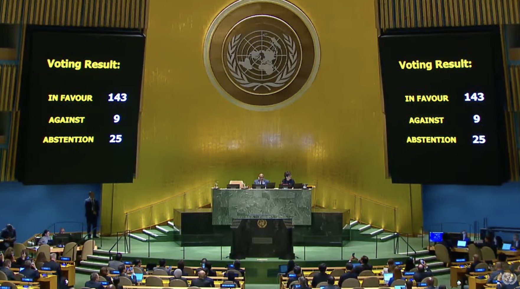 UN General Assembly votes in favor of Palestine’s bid for statehood