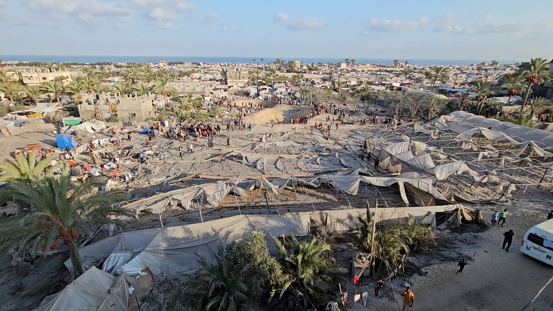 Palestinians in Mawasi say only tents were struck in ‘fire belt’ Israeli attack which killed 40