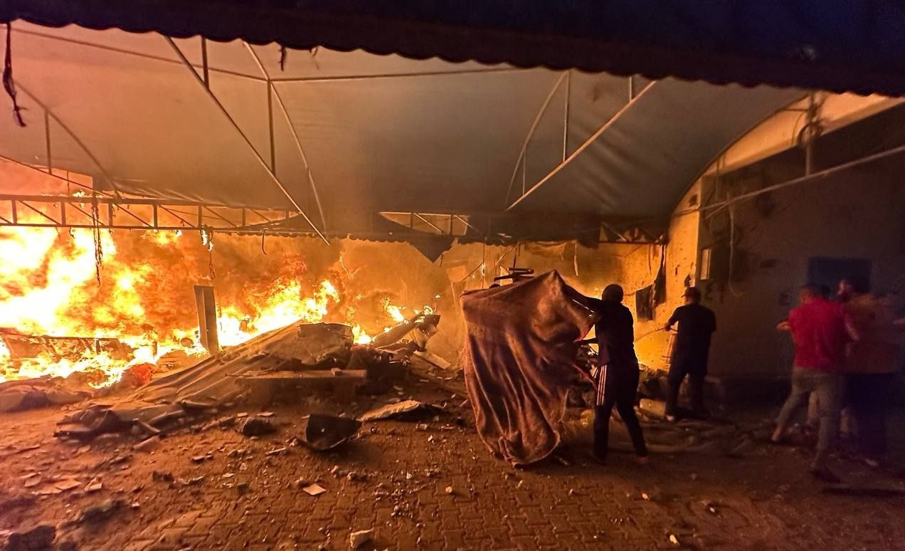 ‘Flames devoured everything’: Palestinians describe Israel’s attack on tents in hospital courtyard