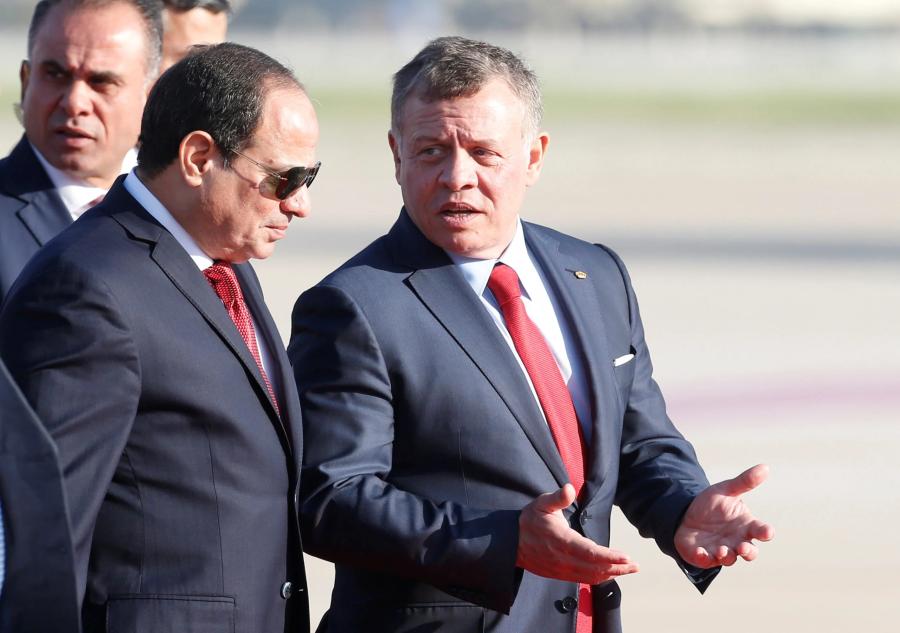 السيسي وعبد الله يؤكدان على عدم تهجير الفلسطينيين والحرص على التعاون مع ترامب