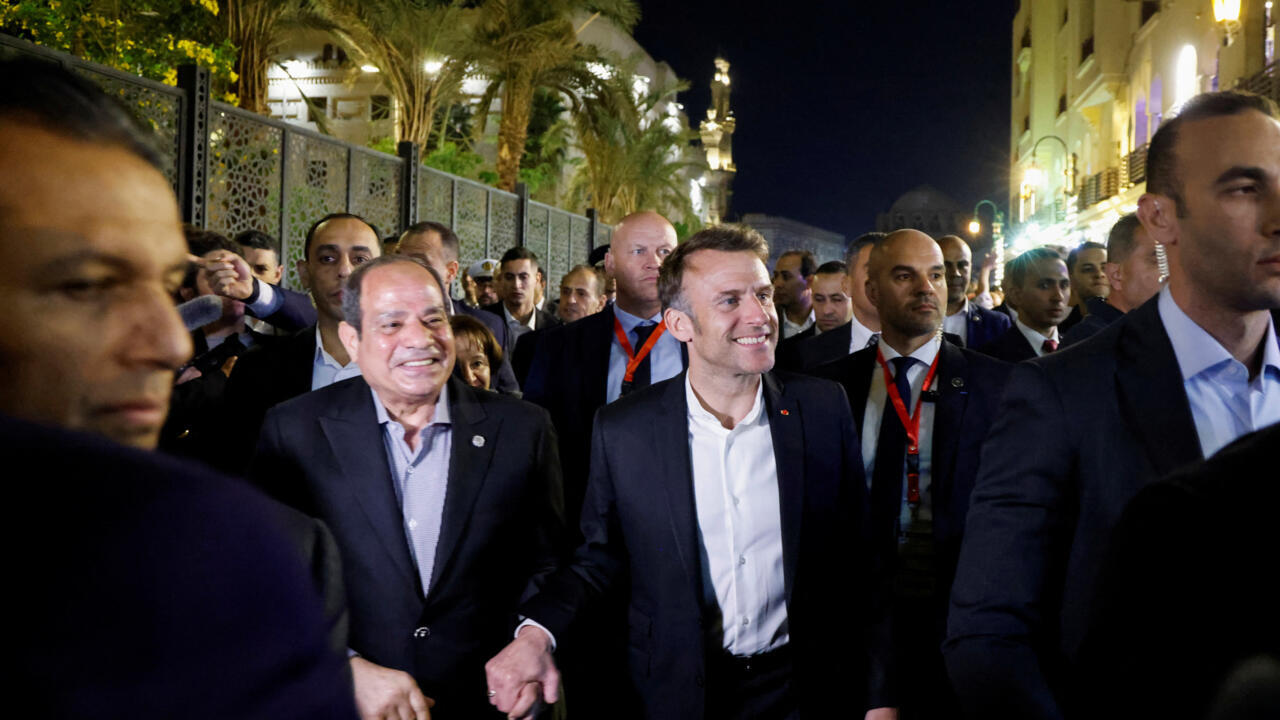 Macron calls for ceasefire in Gaza during Egypt visit, rejects displacement of Palestinians